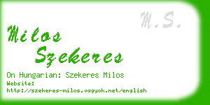 milos szekeres business card